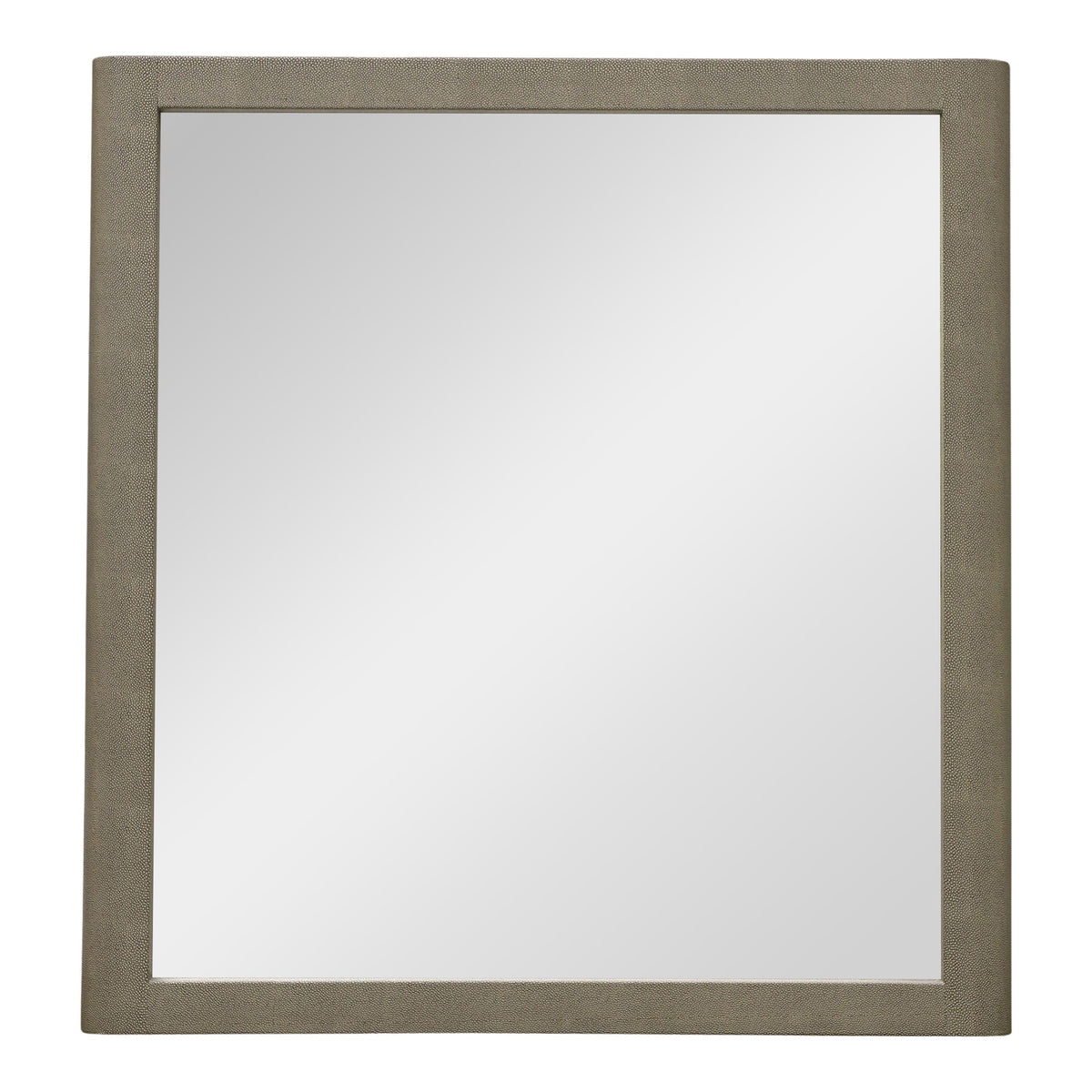 Eastern King Lois - Modern Grey Leather & Beige Shagreen Bedroom Set