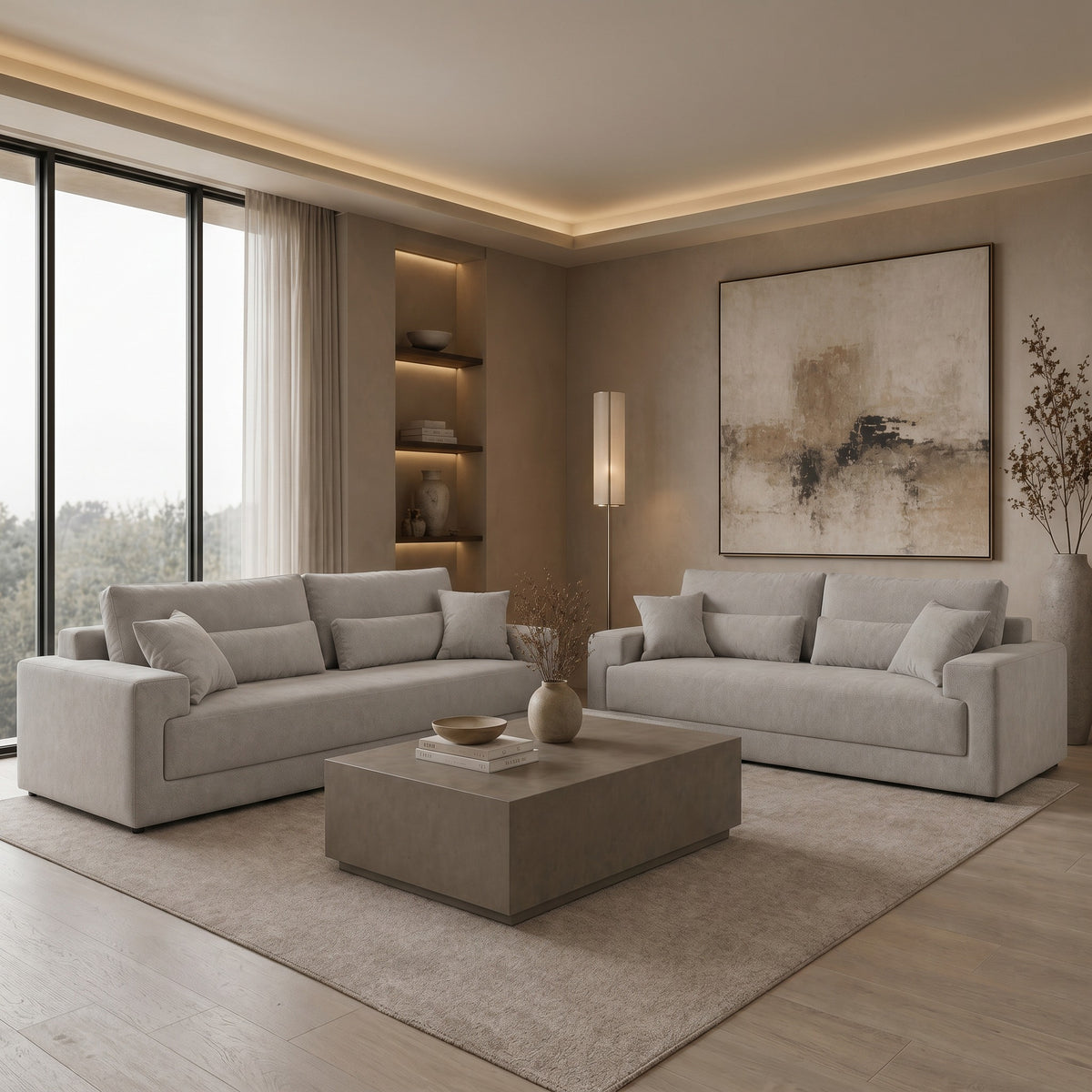 Loki - Modern Grey Fabric 4-Seat Sofa by VIG Furniture - View 7