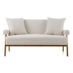 Cynthia - Modern White Fabric + Wood Loveseat by VIG Furniture - View 1