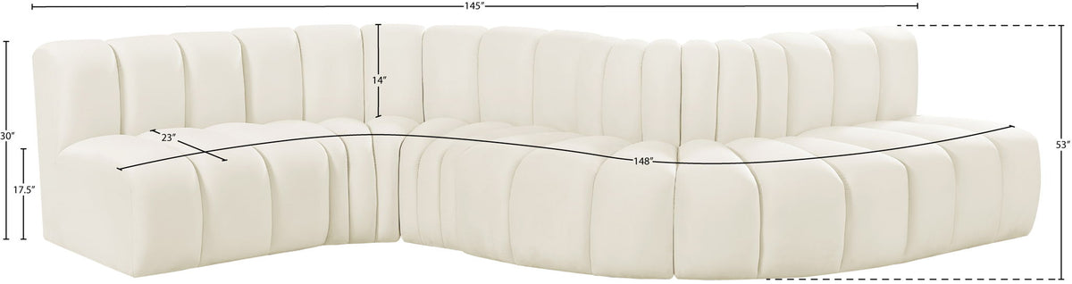 Arc - Velvet 6 Piece Curved Modular Sofa