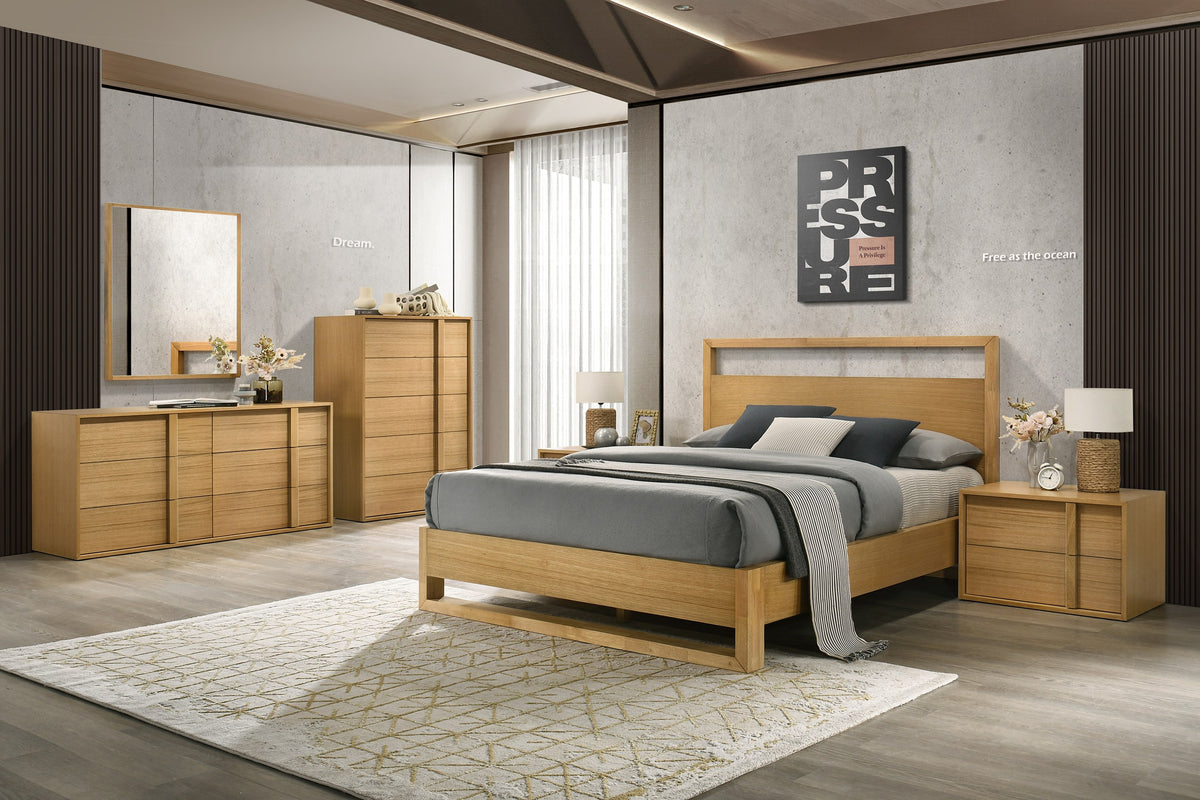 Eastern King Berlin - Modern Natural Oak Bedroom Set by VIG Furniture - View 1