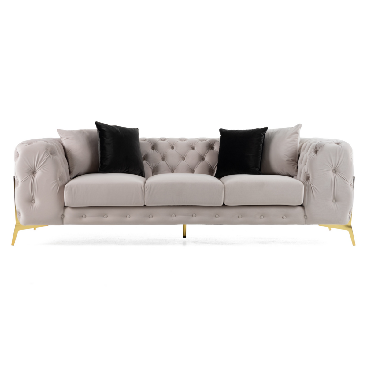 Clarice - Transitional Light Beige Velvet Sofa by VIG Furniture - View 1