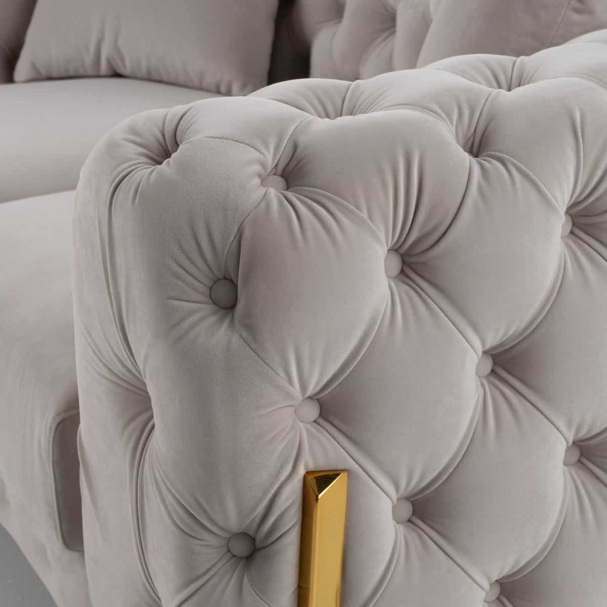 Clarice - Transitional Light Beige Velvet Loveseat by VIG Furniture - View 6