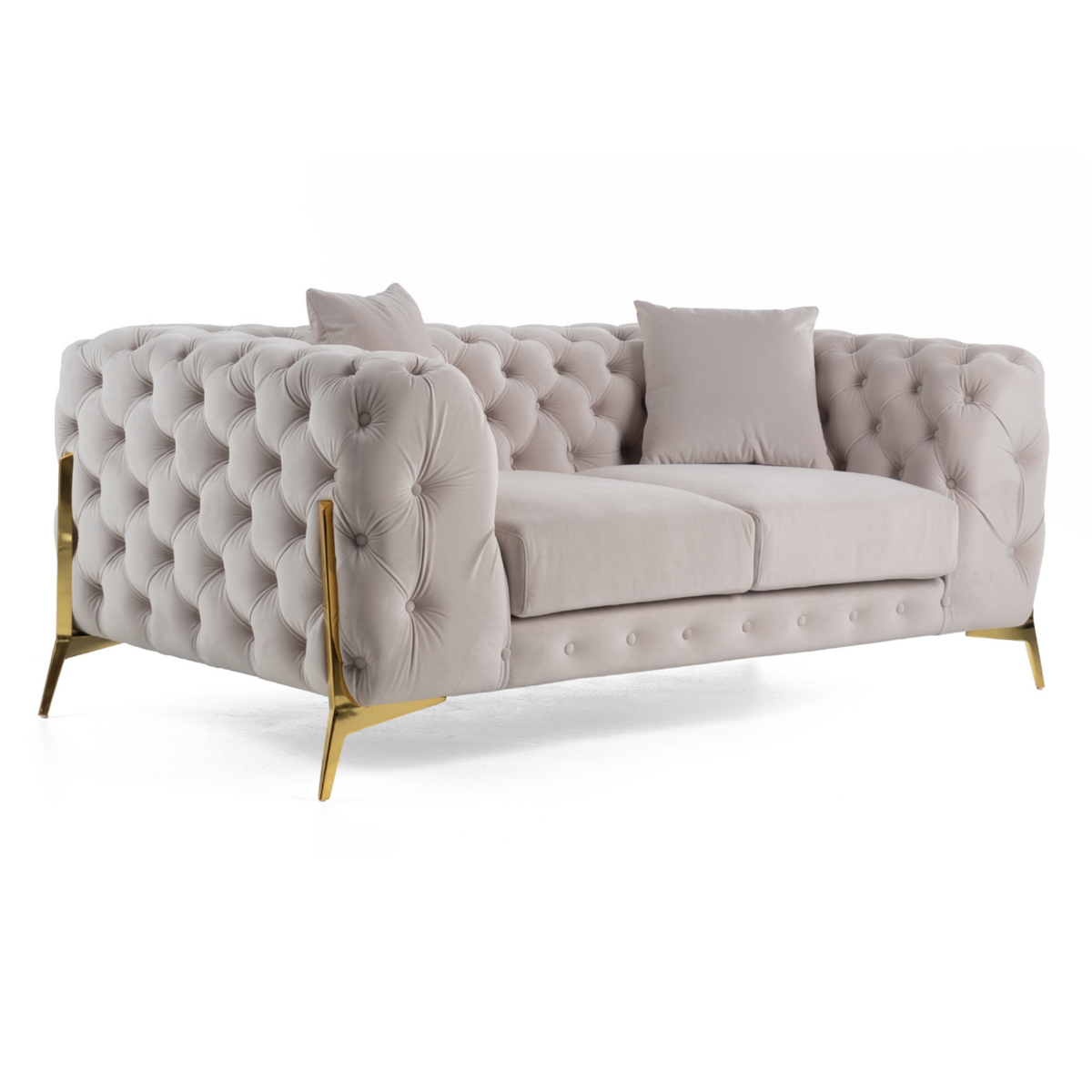 Clarice - Transitional Light Beige Velvet Loveseat by VIG Furniture - View 4