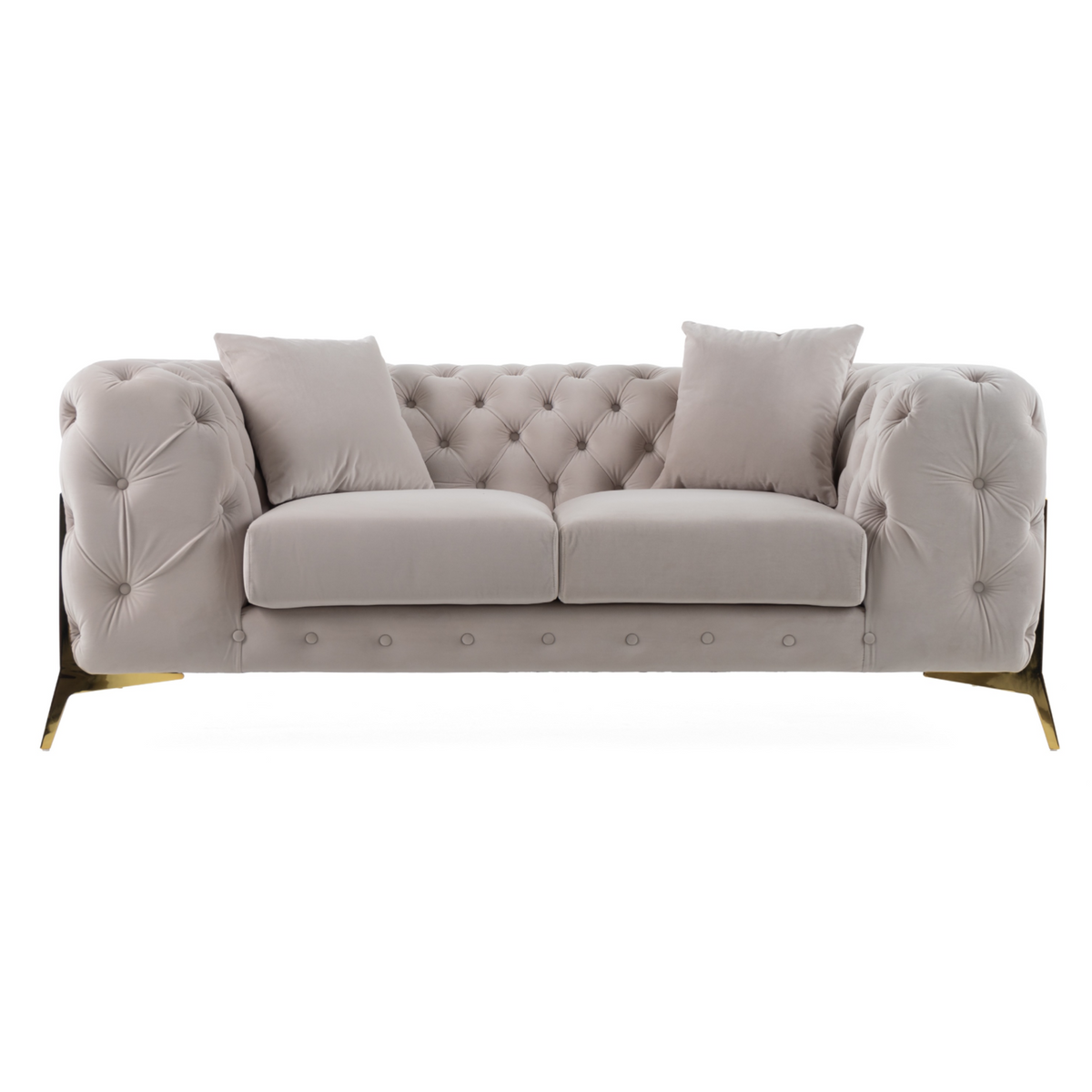 Clarice - Transitional Light Beige Velvet Loveseat by VIG Furniture - View 1