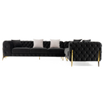Clarice - Transitional Black Velvet Sectional Sofa by VIG Furniture - View 4