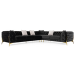Clarice - Transitional Black Velvet Sectional Sofa by VIG Furniture - View 1