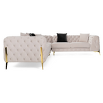 Clarice - Transitional Light Beige Velvet Sectional Sofa by VIG Furniture - View 2