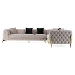 Clarice - Transitional Light Beige Velvet Sectional Sofa by VIG Furniture - View 3