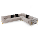 Clarice - Transitional Light Beige Velvet Sectional Sofa by VIG Furniture - View 1