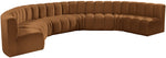 Arc - Velvet 8 Piece U-Shaped Modular Sofa - Saddle