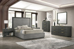 Eastern King Santa Barbara + Santa Monica - Modern Grey Fabric + Grey Wash Bedroom Set by VIG Furniture - View 1