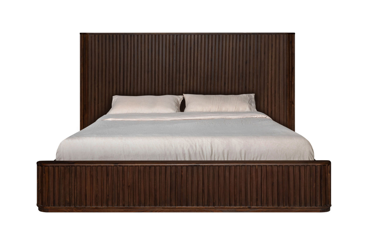 Eastern King Fields - Modern Walnut Acacia Bed by VIG Furniture - View 1
