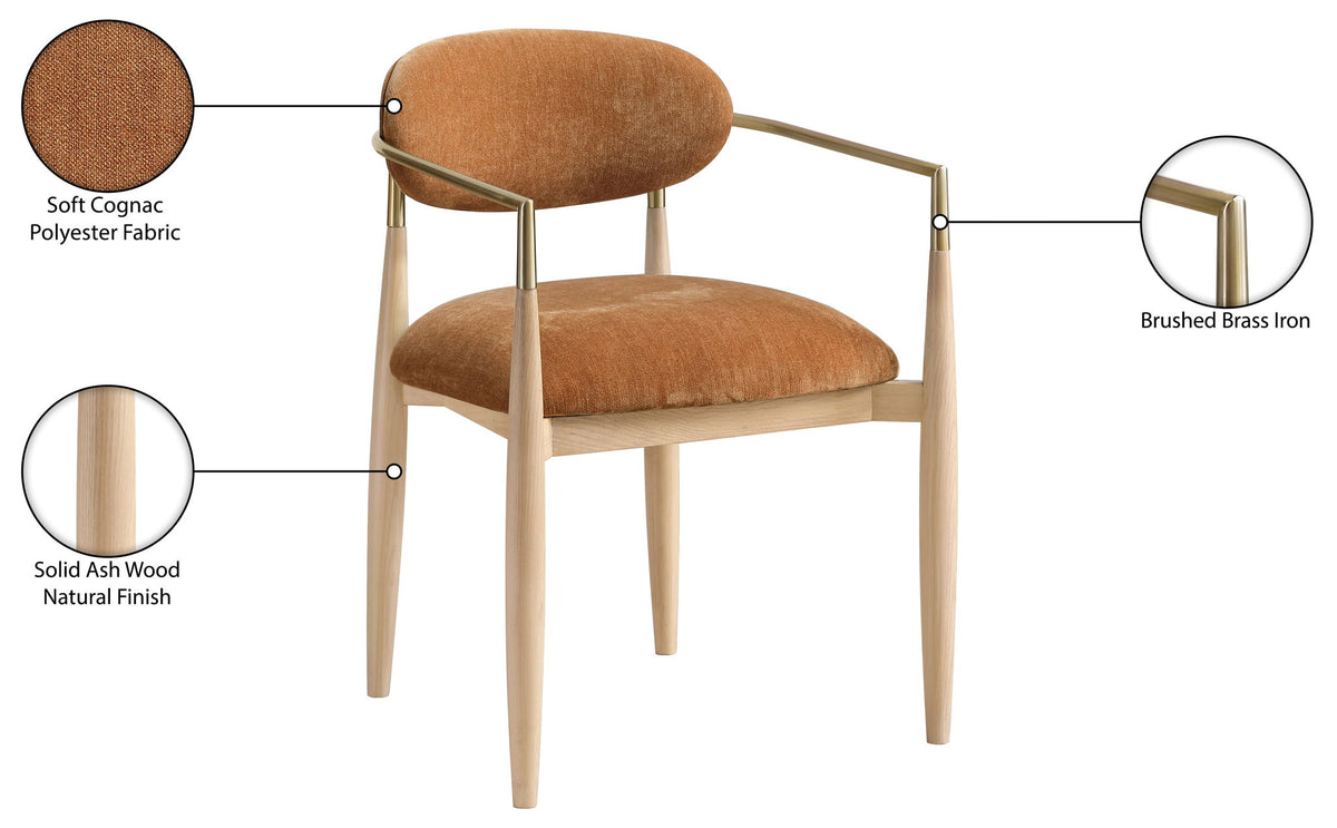 Riccio - Fabric Dining Arm Chair (Set of 2) - Natural Frame