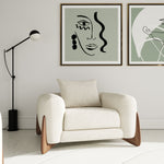 Fleury - Contemporary Cream Fabric and Walnut Lounge Chair by VIG Furniture - View 2