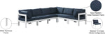 Nizuc - Outdoor Patio 6 Piece Modular Sectional With White Frame