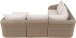 Seacrest - 123.25" Olefin Water Resistant And Wicker 5 Piece Outdoor Patio Modular Sectional