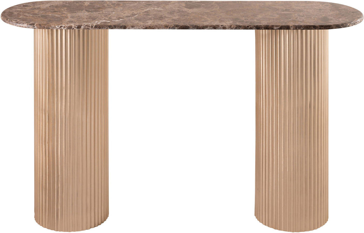 Cindra - Genuine Marble Top And Iron Base Console Table