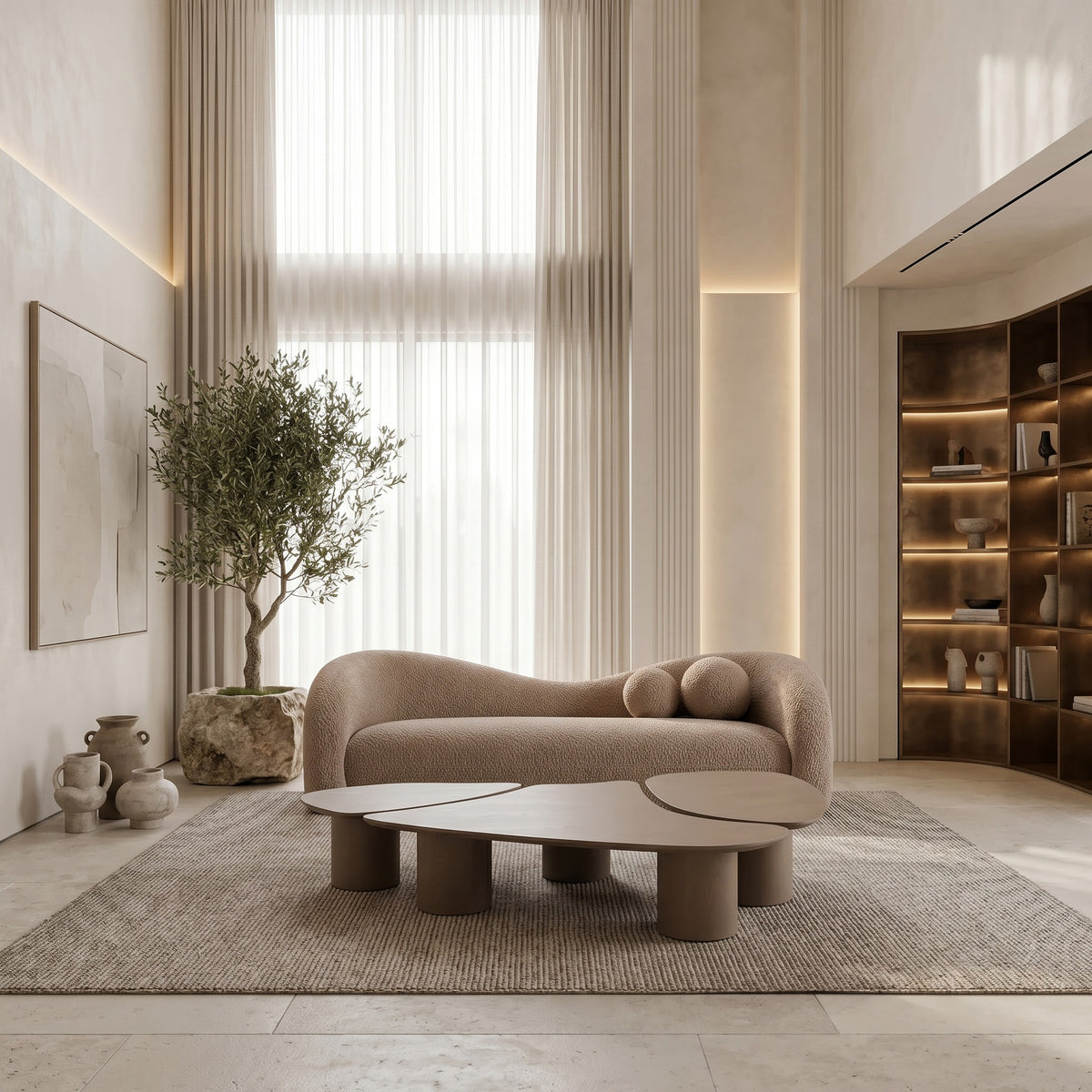 Calico - Contemporary Tan Fabric 4-Seat Sofa by VIG Furniture - View 7