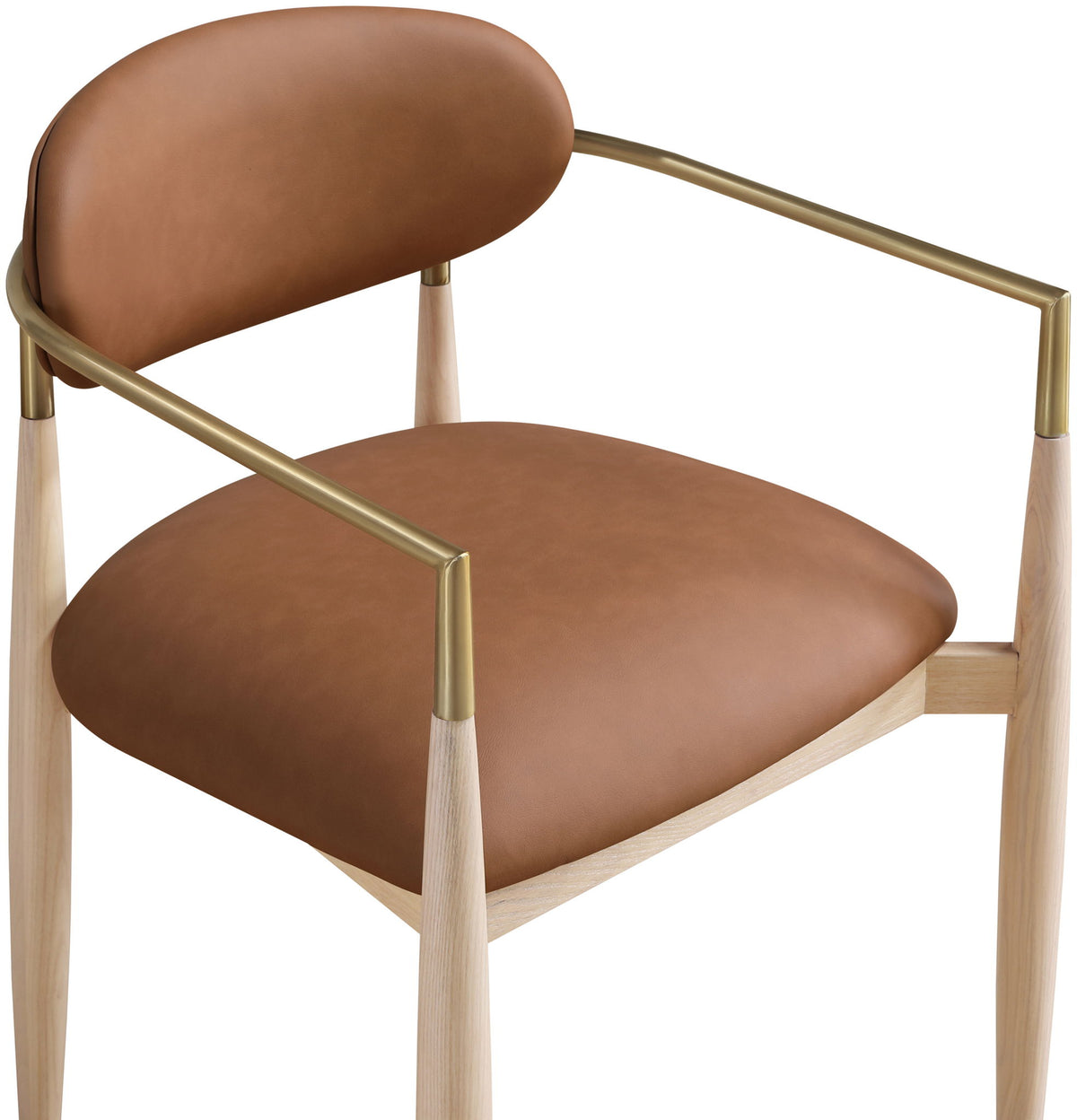 Riccio - Dining Arm Chair (Set of 2) - Natural And Gold Frame