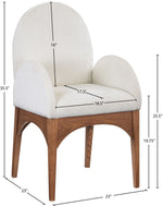 Waldorf - Chenille Dining Arm Chair With Brown Legs