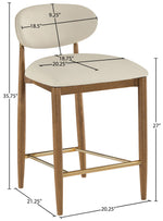 Riccio - Stool - Walnut And Gold Frame