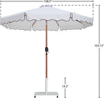 Amalfi - Aluminum Patio Umbrella - White Base / Light Brown Pole