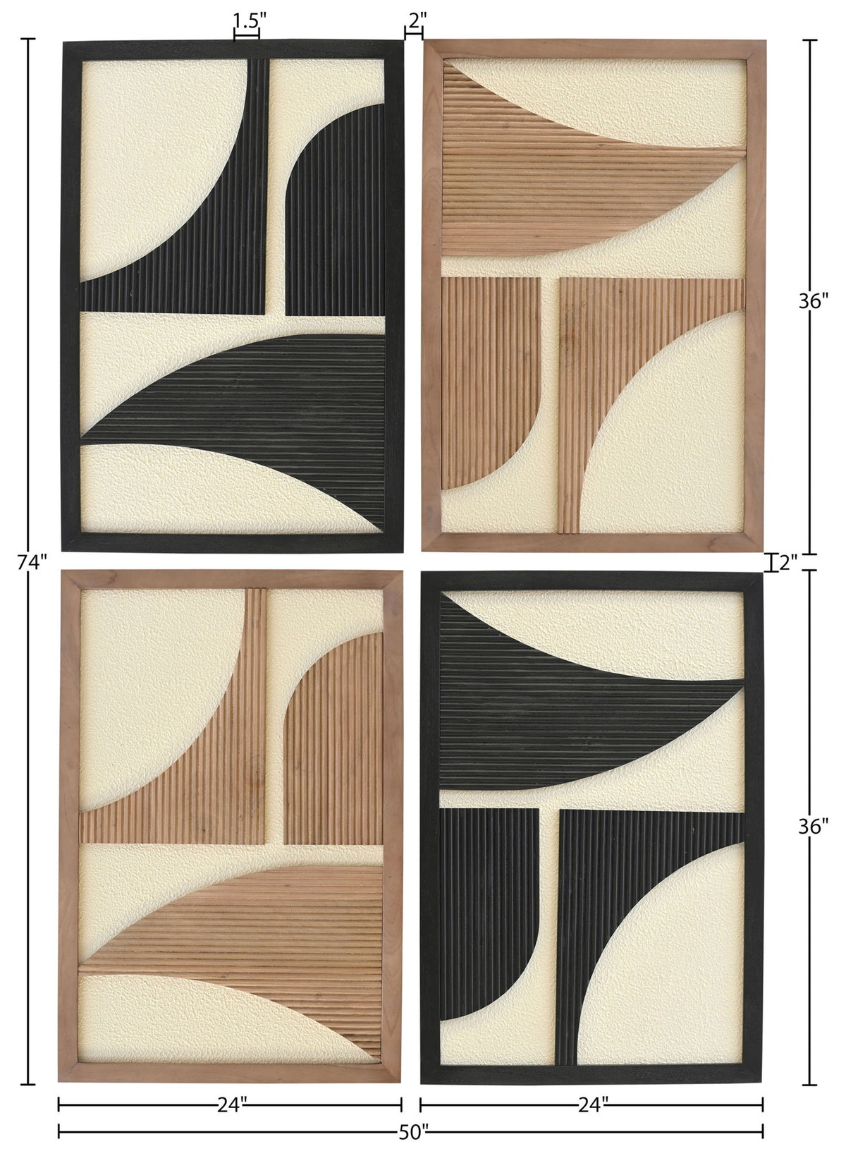 Cadence - 4 Piece Two-Color Wall Art