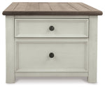 Bolanburg - Lift Top Cocktail Table - White / Brown / Beige