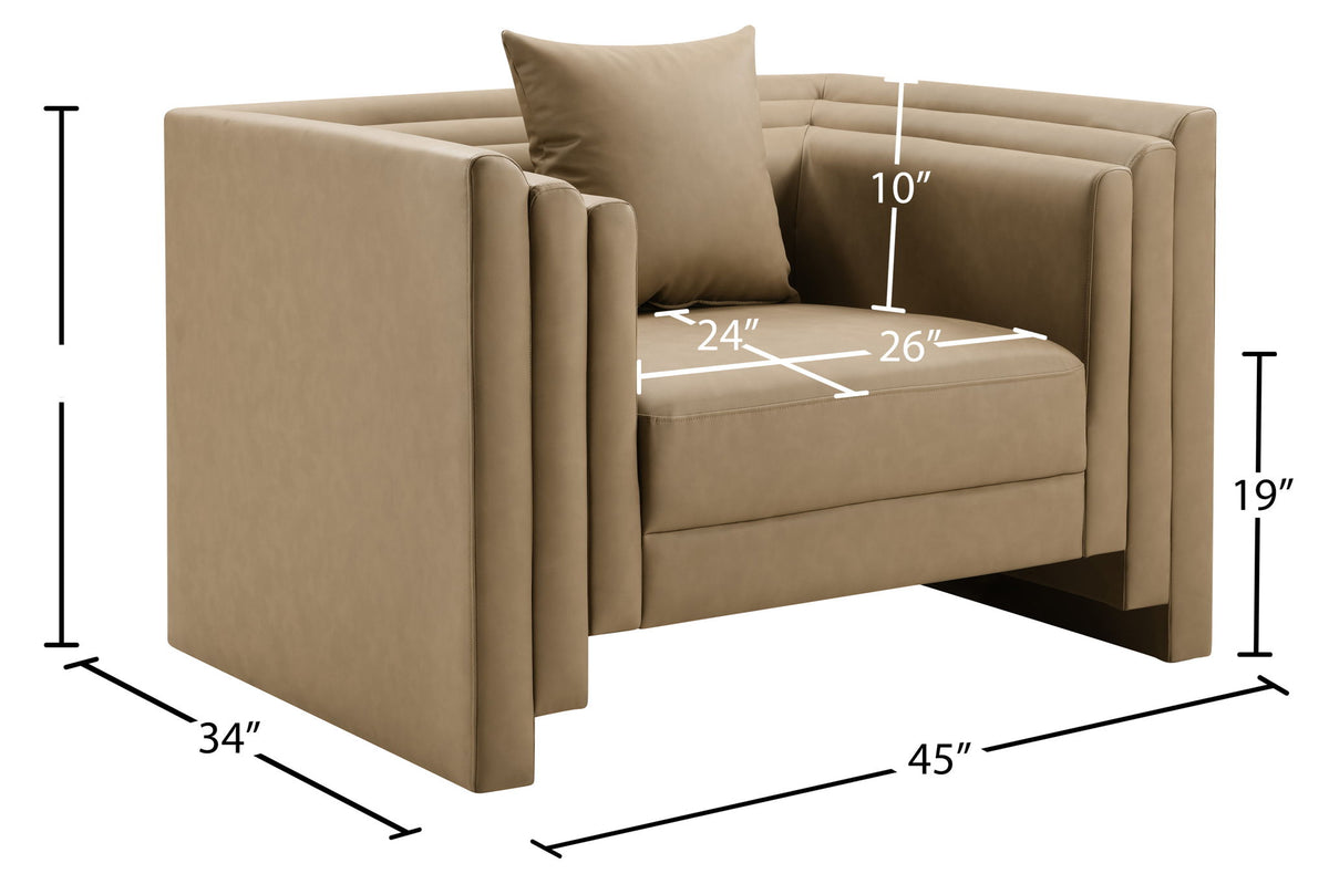 Everett - Vegan Leather Upholstered Chair - Tan