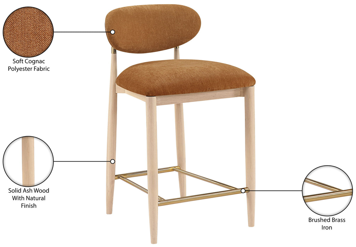 Riccio - Fabric Stool - Natural Frame