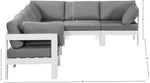 Nizuc - Outdoor Patio 6 Piece Modular Sectional With White Frame