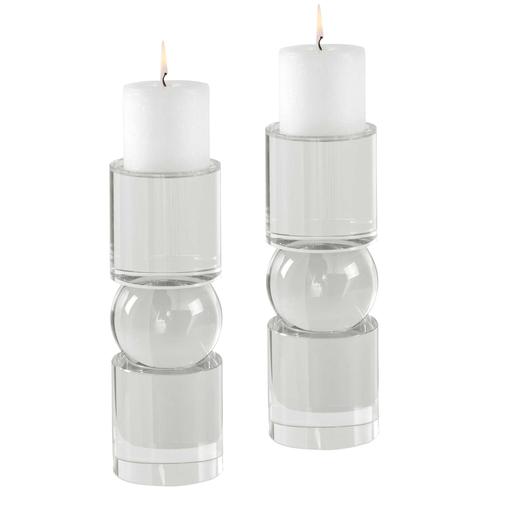 Luminous - Candleholders (Set of 2) - Pearl Silver
