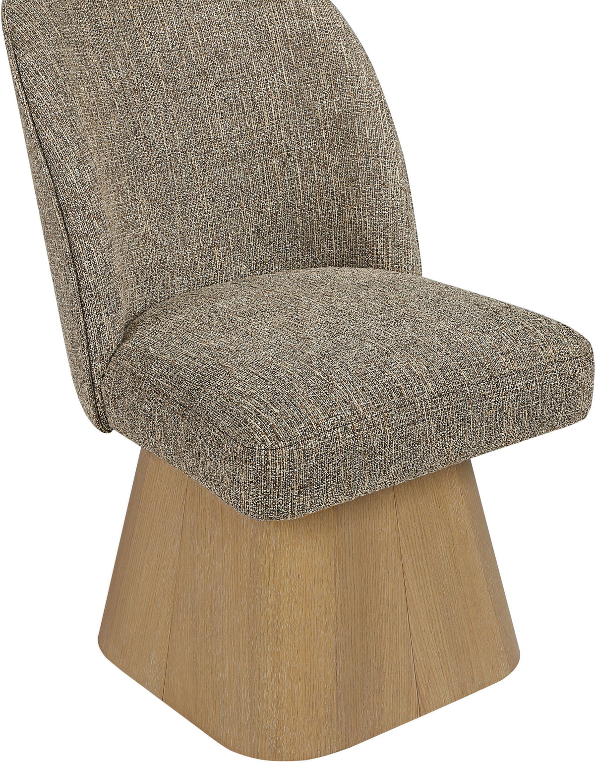 Marlowe - Linen Textured Fabric Upholstered Swivel Dining Side Chair - Stained Natural