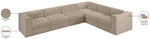 Rummi - Velvet Performance Fabric Upholstered 6 Piece Modular Sectional (With 3 Corner Chairs)