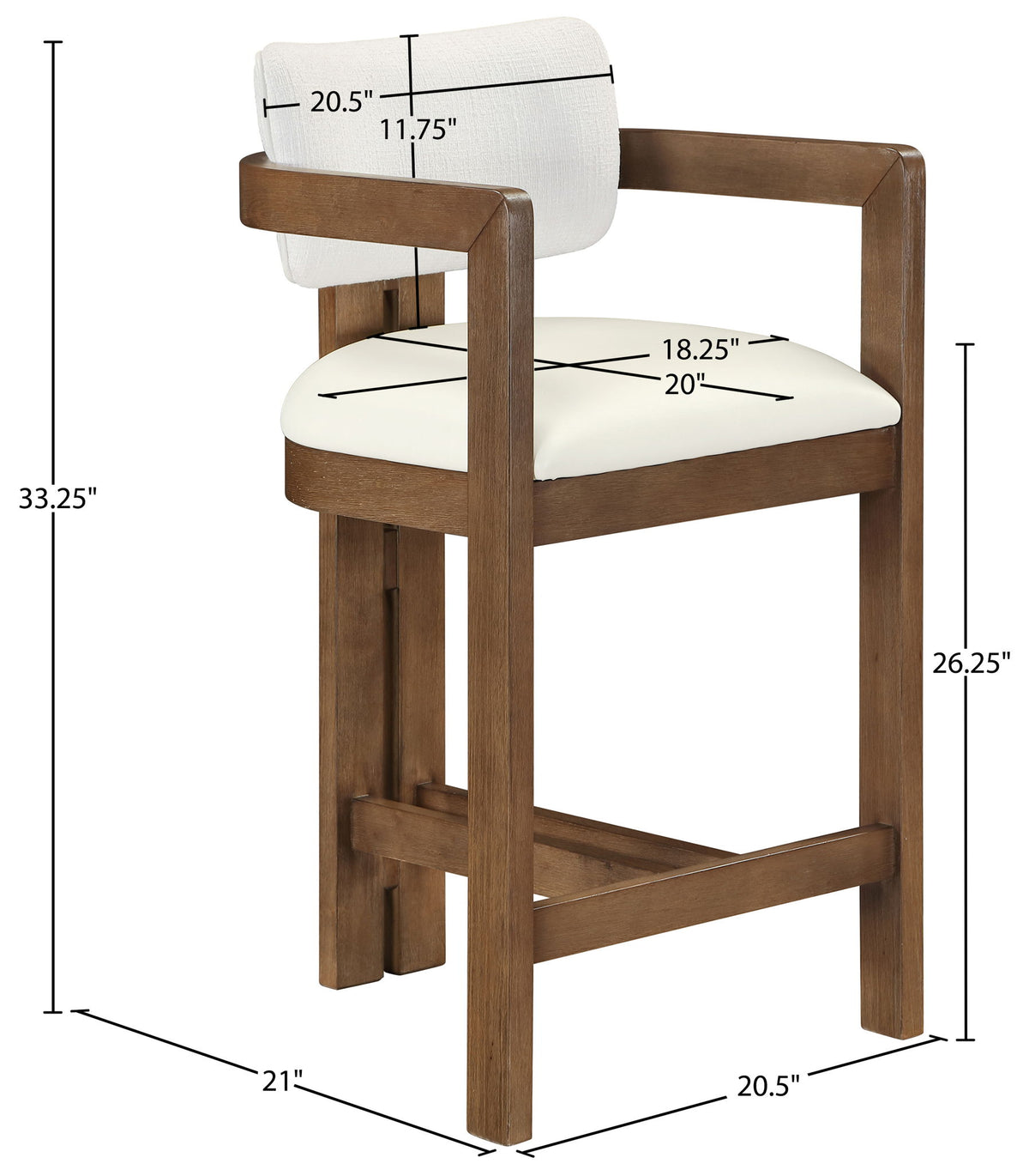 Ravina - Upholstered Counter Stool With Stained Brown Base