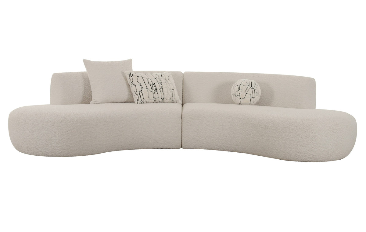Weldon - Modern Off-White Fabric Curved Sectional Sofa by VIG Furniture - View 4