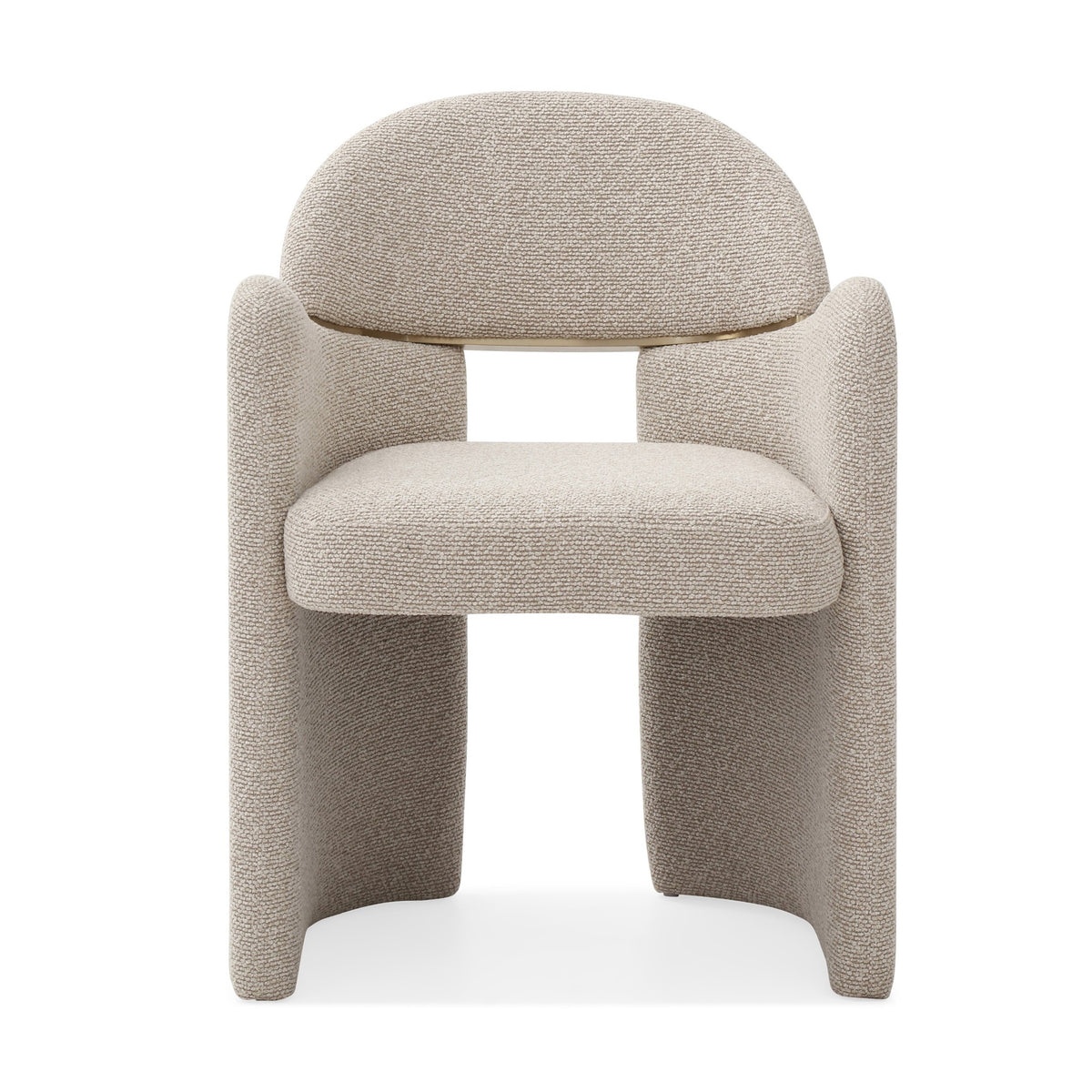 Ashley - Modern Beige Fabric + Brushed Brass Dining Chair by VIG Furniture - View 2