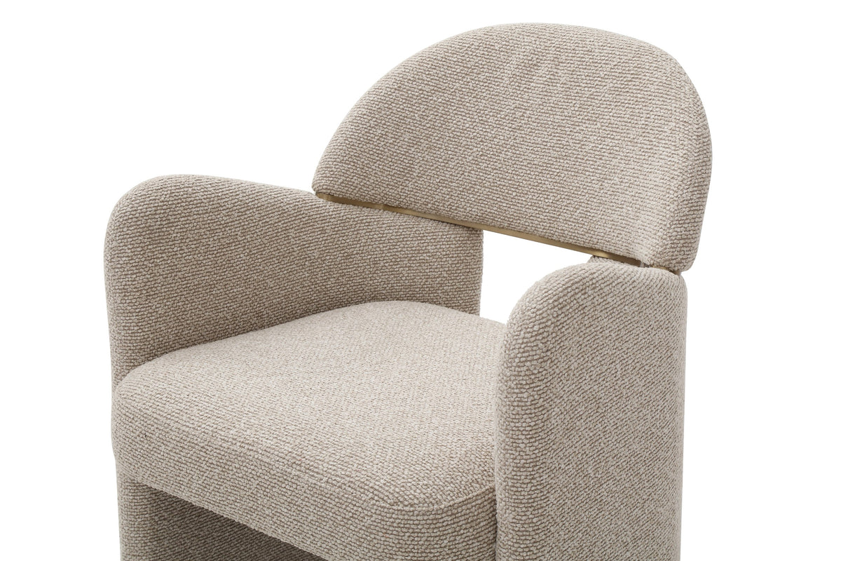 Ashley - Modern Beige Fabric + Brushed Brass Dining Chair by VIG Furniture - View 5