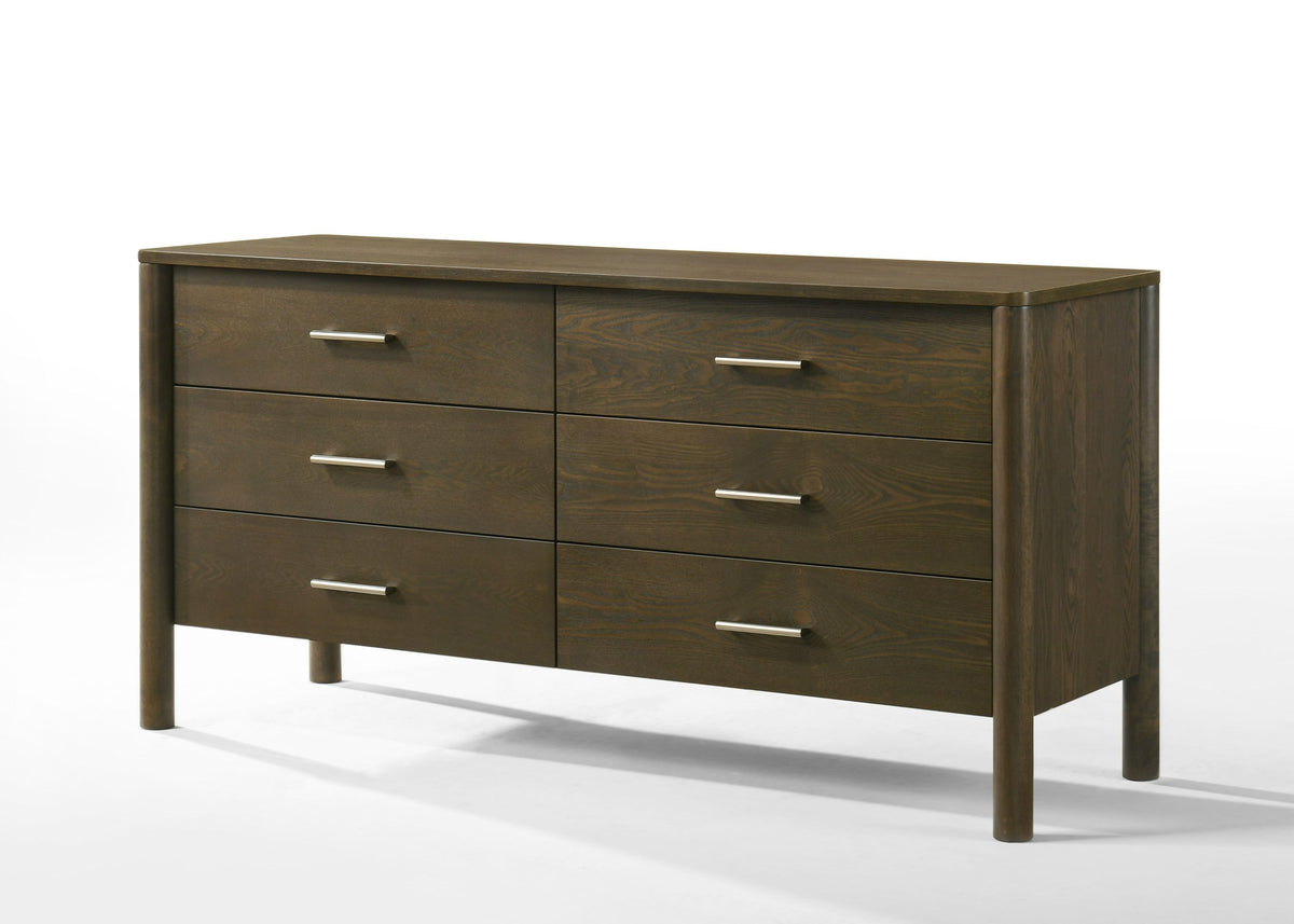 Eastern King Carolina - Modern Grey Fabric + Wenge Bedroom Set