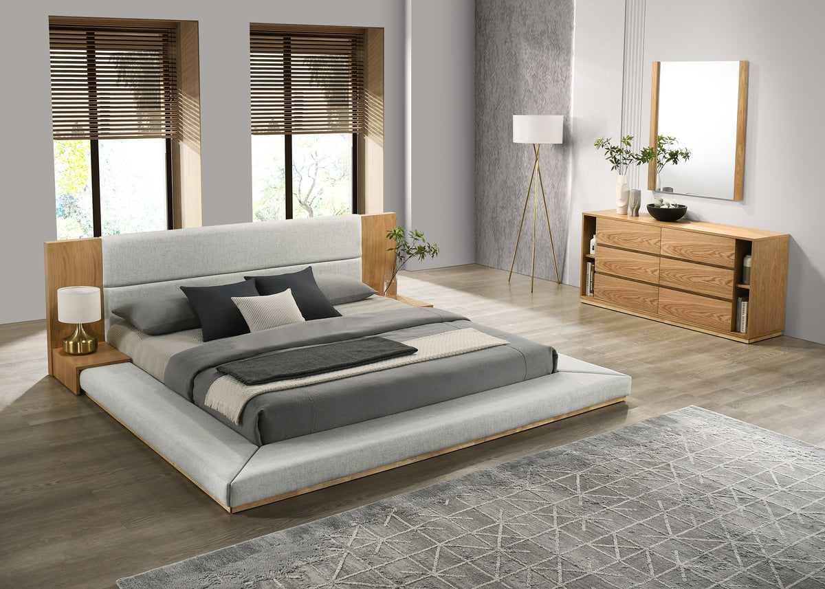 California King Jagger Modern Natural Oak Bedroom Set by VIG Furniture - View 1