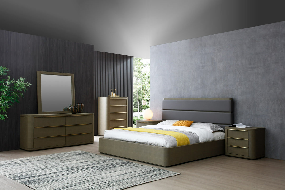 Lois - Modern Beige Shagreen + Brass Dresser by VIG Furniture - View 2