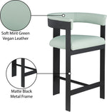 Romeo - Faux Leather Counter Stool With Black Base (Set of 2)