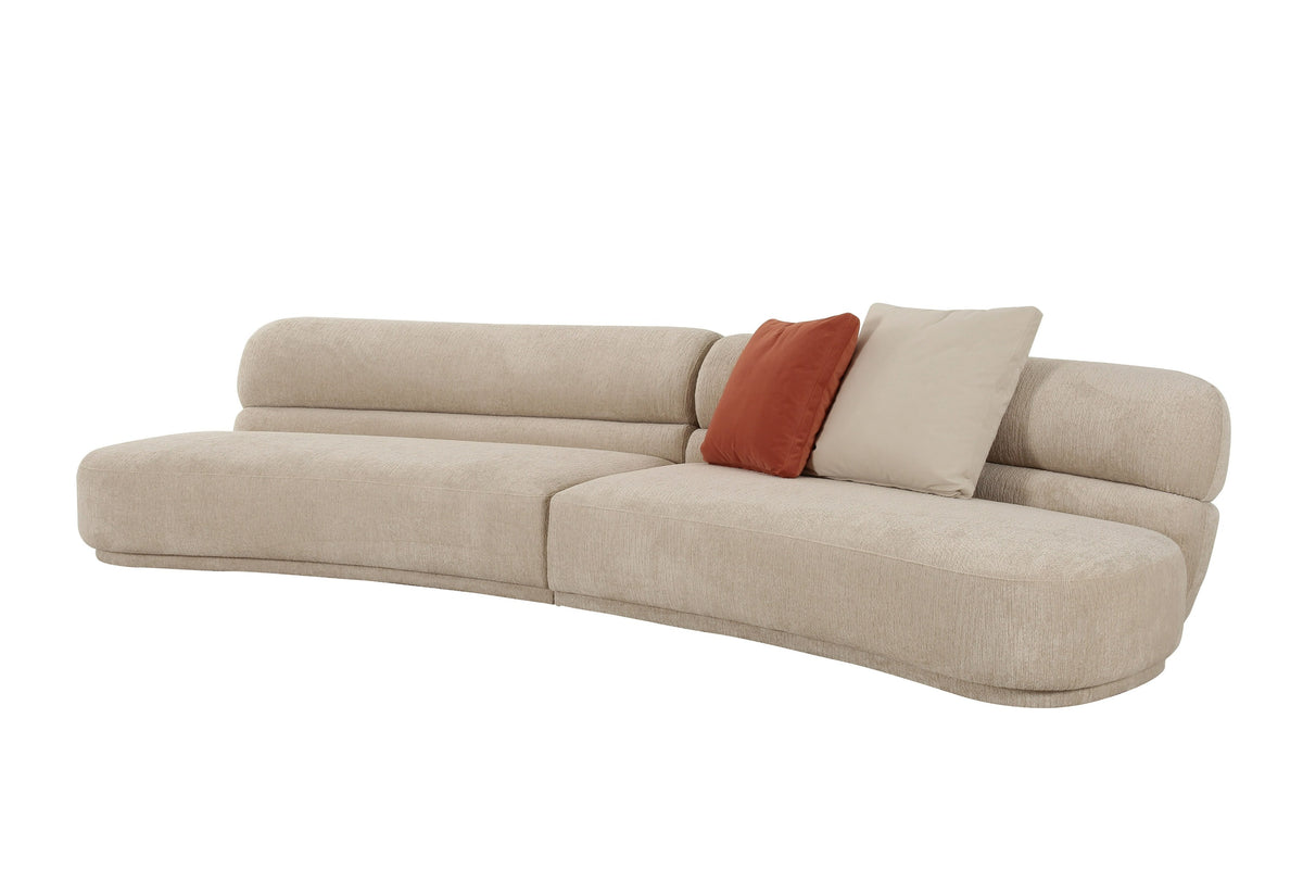 Knight - Modern Beige Fabric Curved Sectional Sofa by VIG Furniture - View 2