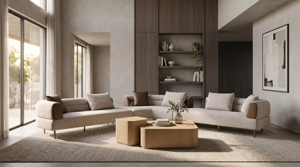 Plume - Modern Brown Fabric Sectional Sofa by VIG Furniture - View 17