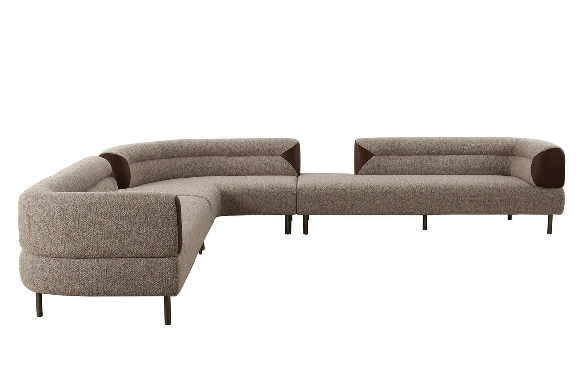 Plume - Modern Brown Fabric Sectional Sofa by VIG Furniture - View 2