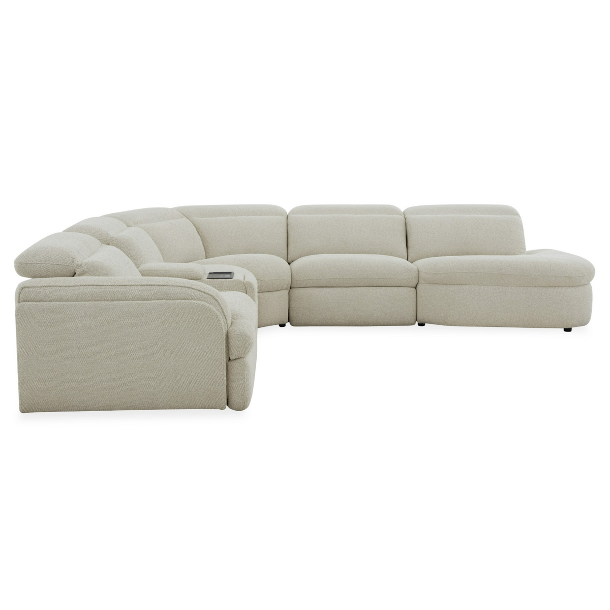 Ambler - Modern Off-White Fabric Sectional Sofa w/ 2 Power Recliners Right Facing Chaise by VIG Furniture - View 2