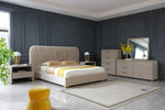 Florence - Modern Beige Leatherette + Gold Nightstand by VIG Furniture - View 6