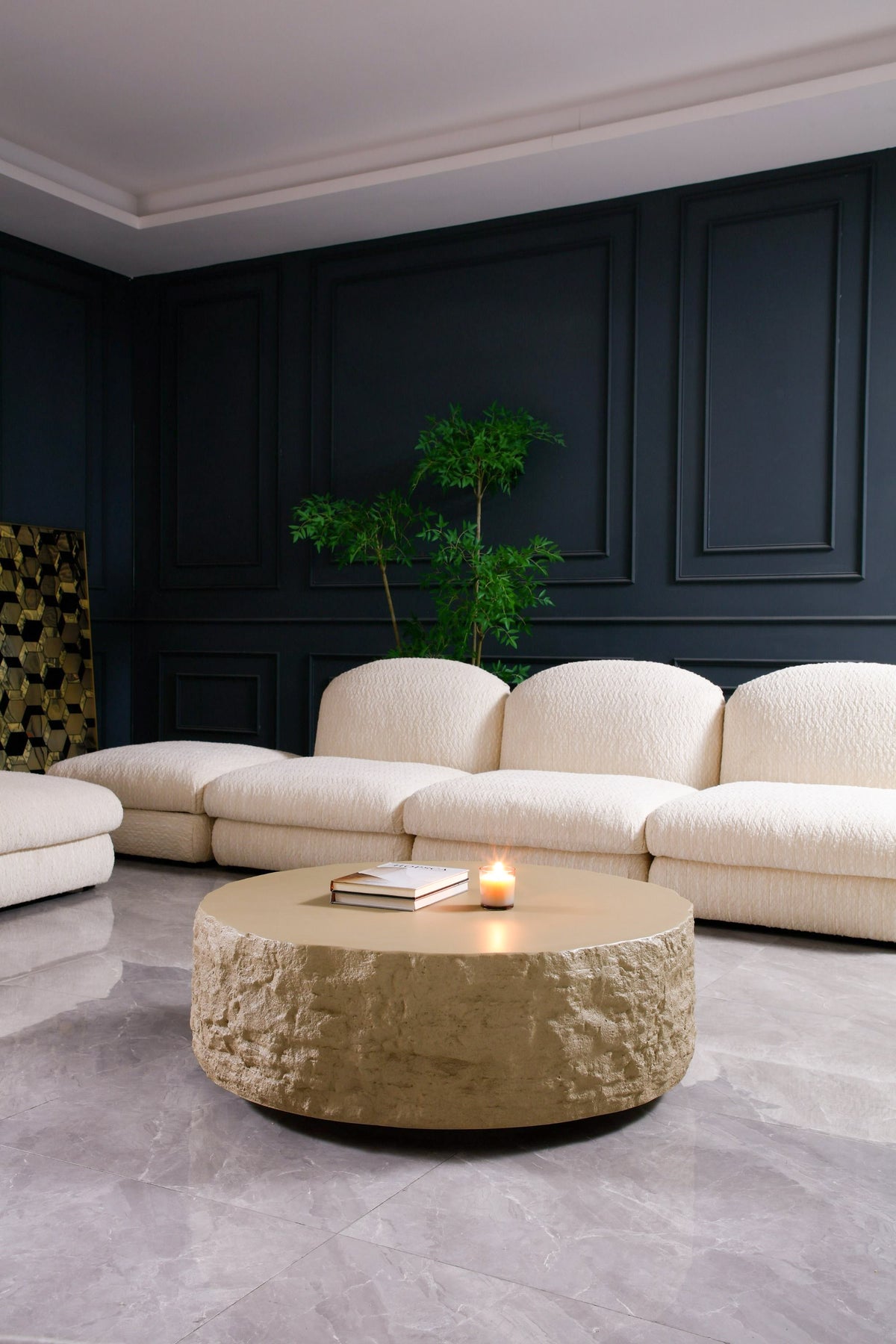 Quarry - Modern Beige Round Coffee Table by VIG Furniture - View 5