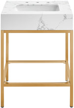 Marmo - Engineered Marble Bathroom Vanity With Gold Base